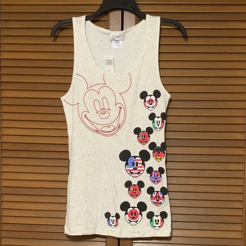 NWT Vintage y2k Disney World EPCOT Embroidered World Flag Tank Top XL